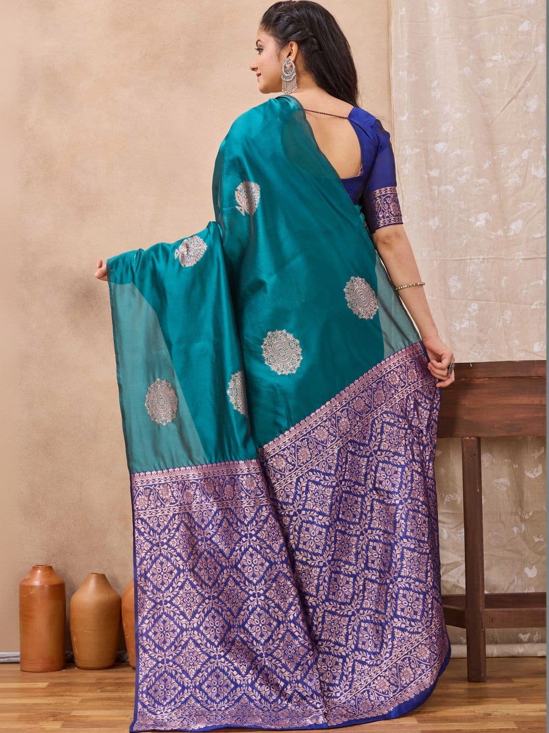 FIXAL FASHION Woven Design Zari Art Silk Saree thumbnail 5