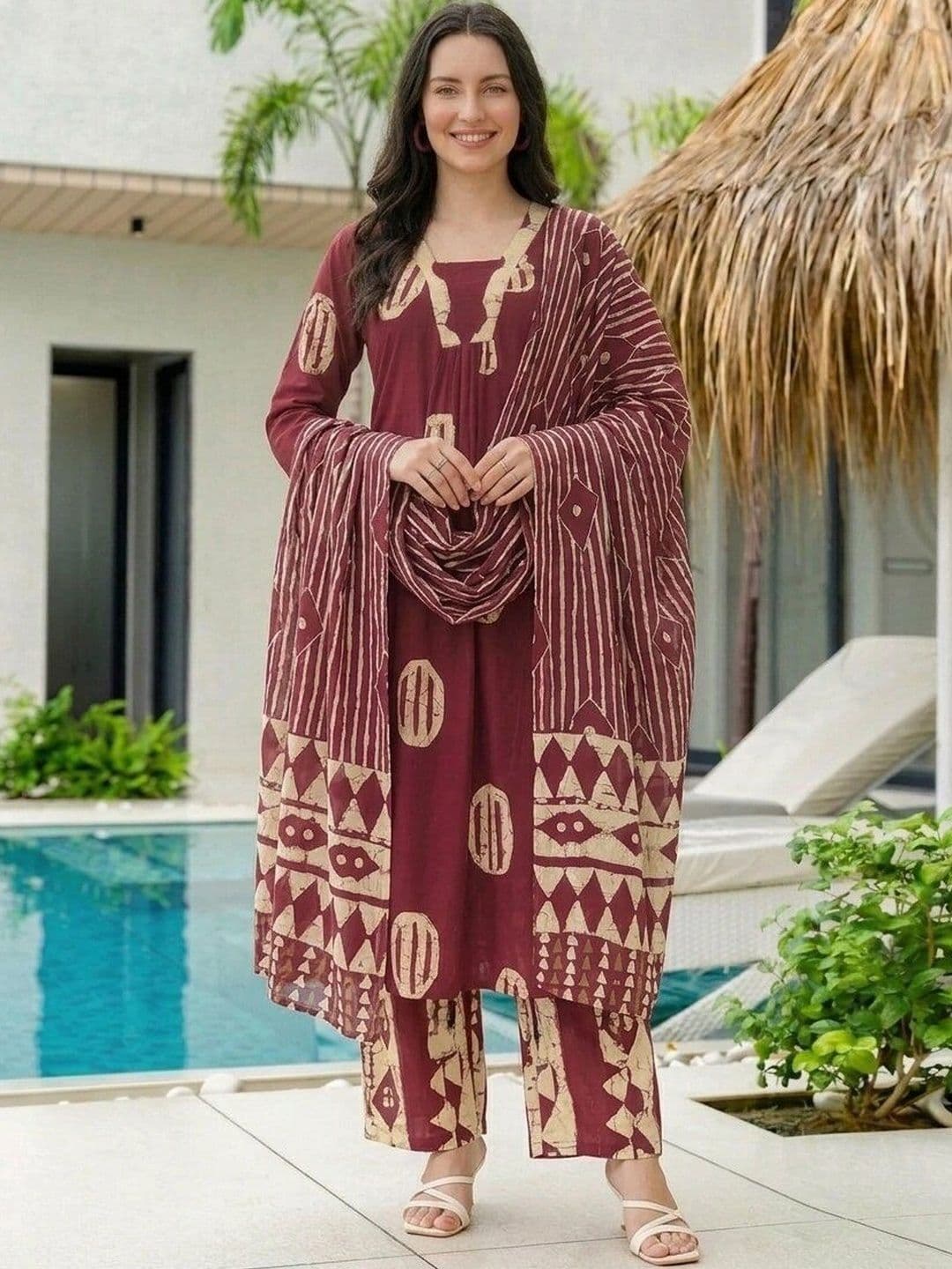 MATMA FASHION Women Ethnic Motifs Printed Regular Kurta with Palazzos & With Dupatta - view 1