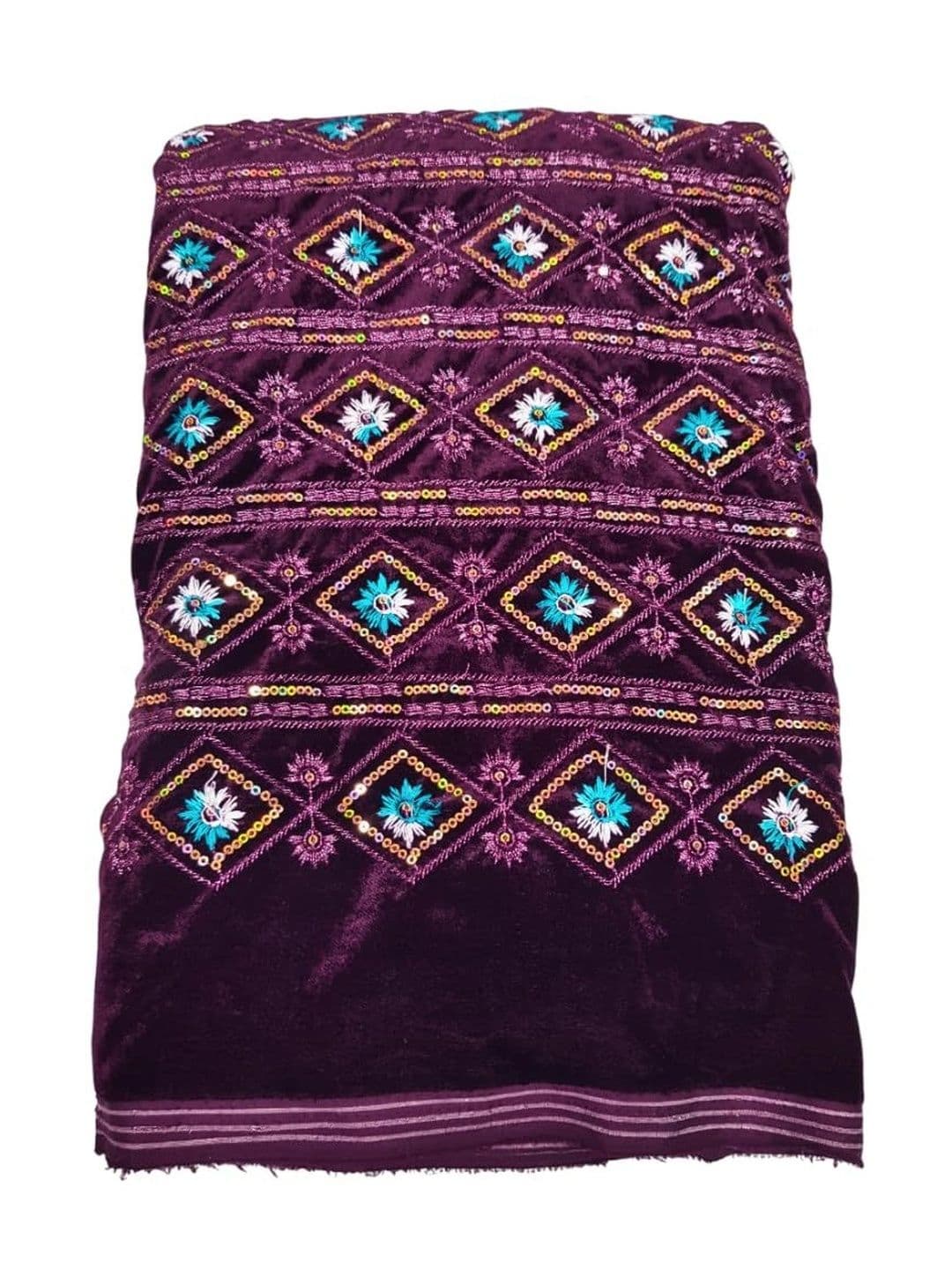 SEG Embroidered Velvet Unstitched Dress Material thumbnail 4