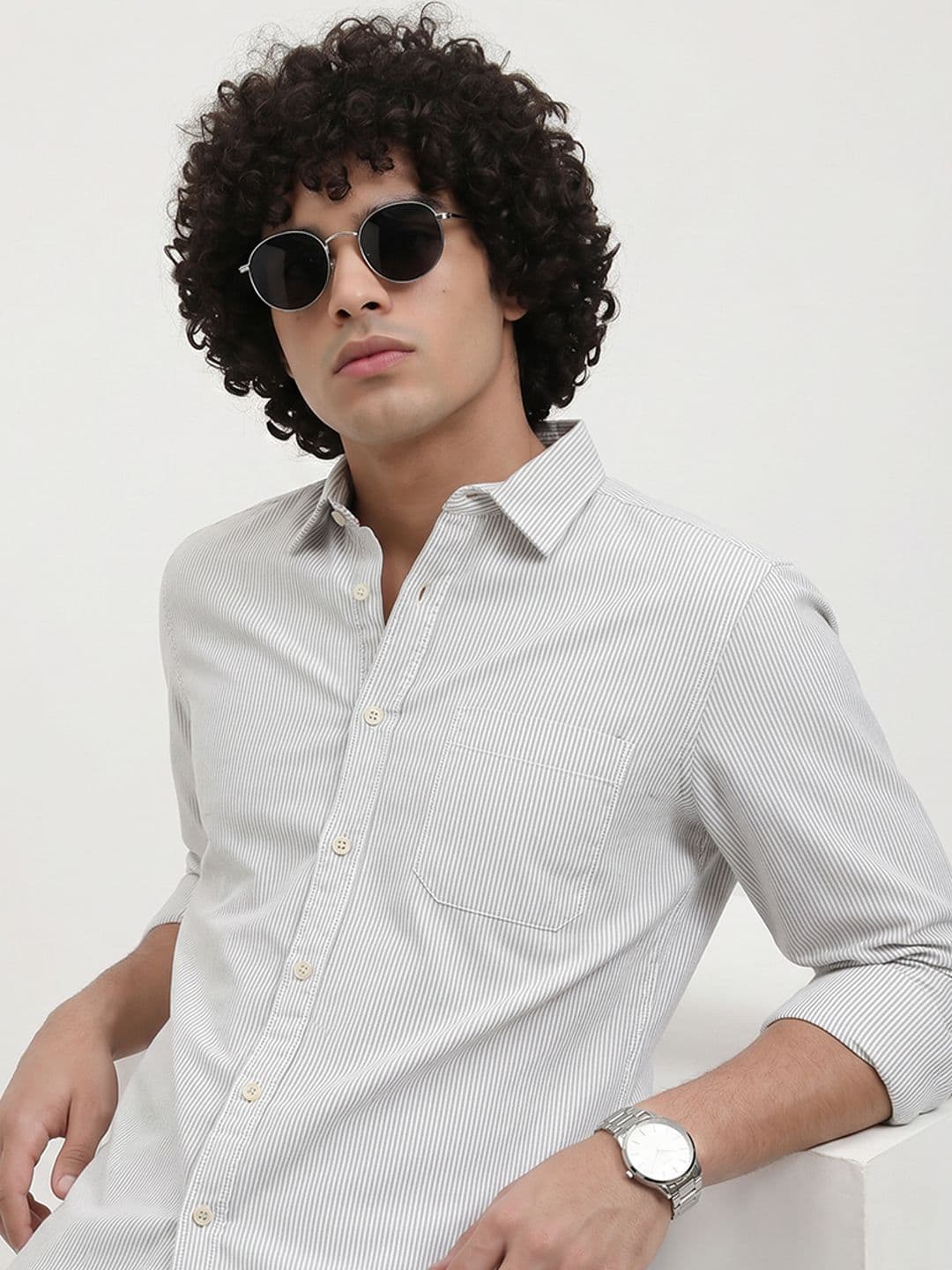 Roadster Life Co. Soft Touch Striped Casual Shirt - view 1
