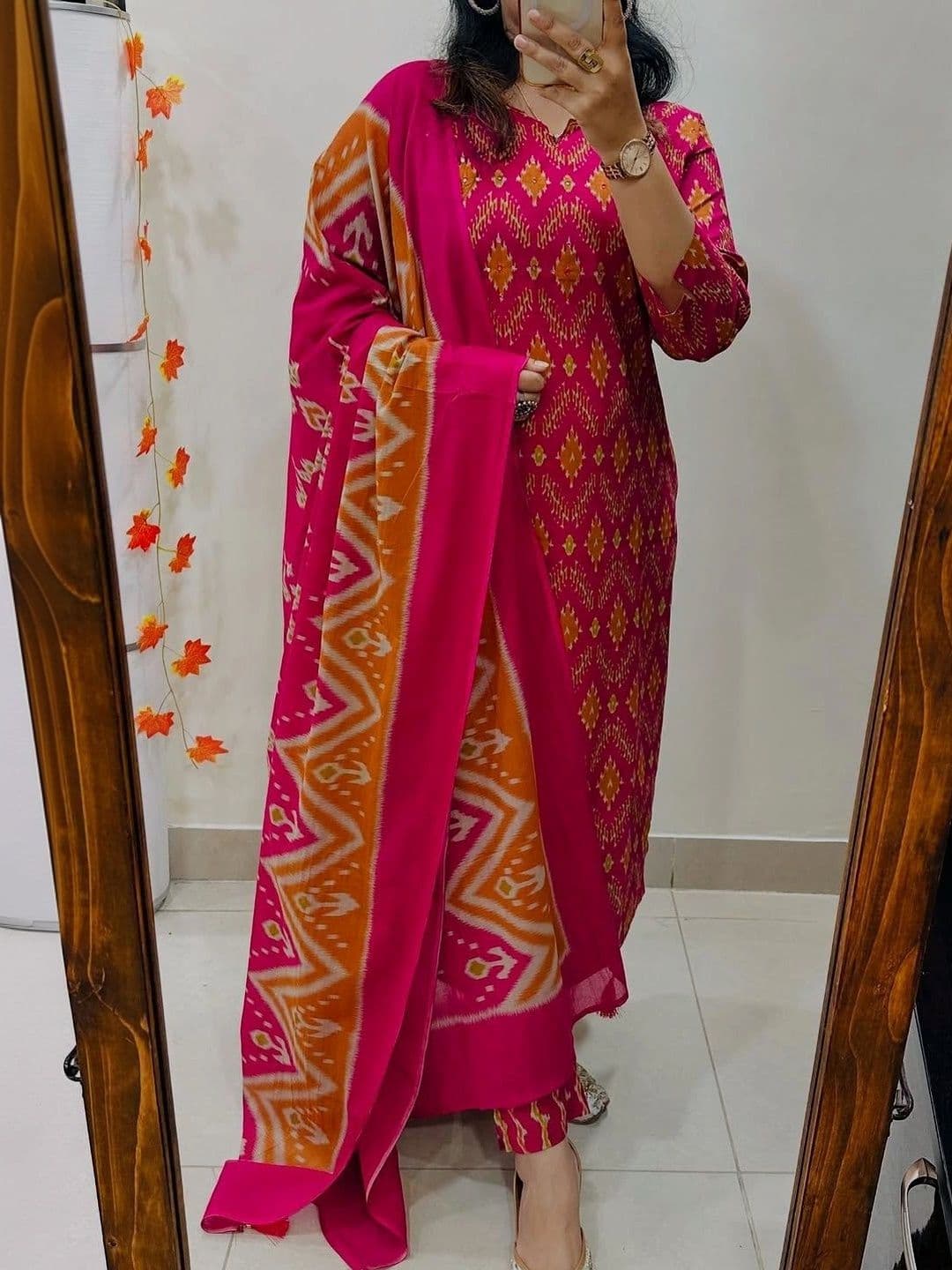 SRF KURTI HUB Women Ethnic Motifs Printed Regular Kurta with Trousers & With Dupatta - view 1