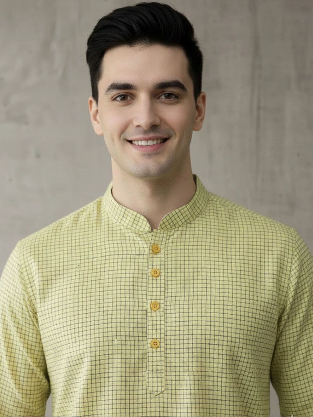 Anouk Men Checked Kurta thumbnail 4