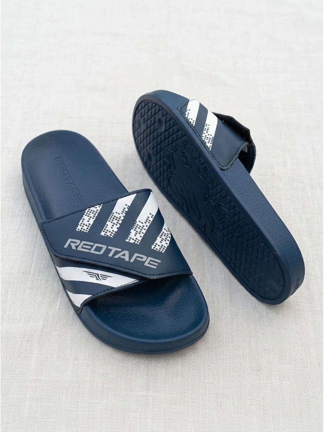 Red Tape Men Striped Sliders - view 1