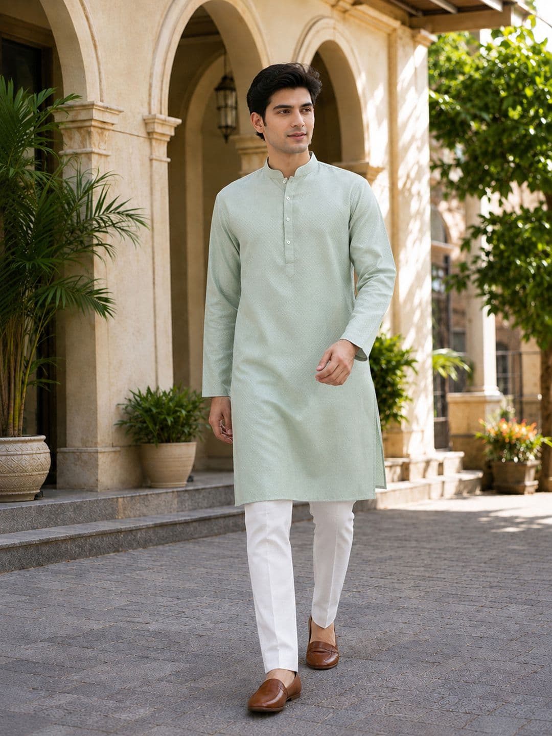 Anouk Woven Design Straight Kurta - view 1
