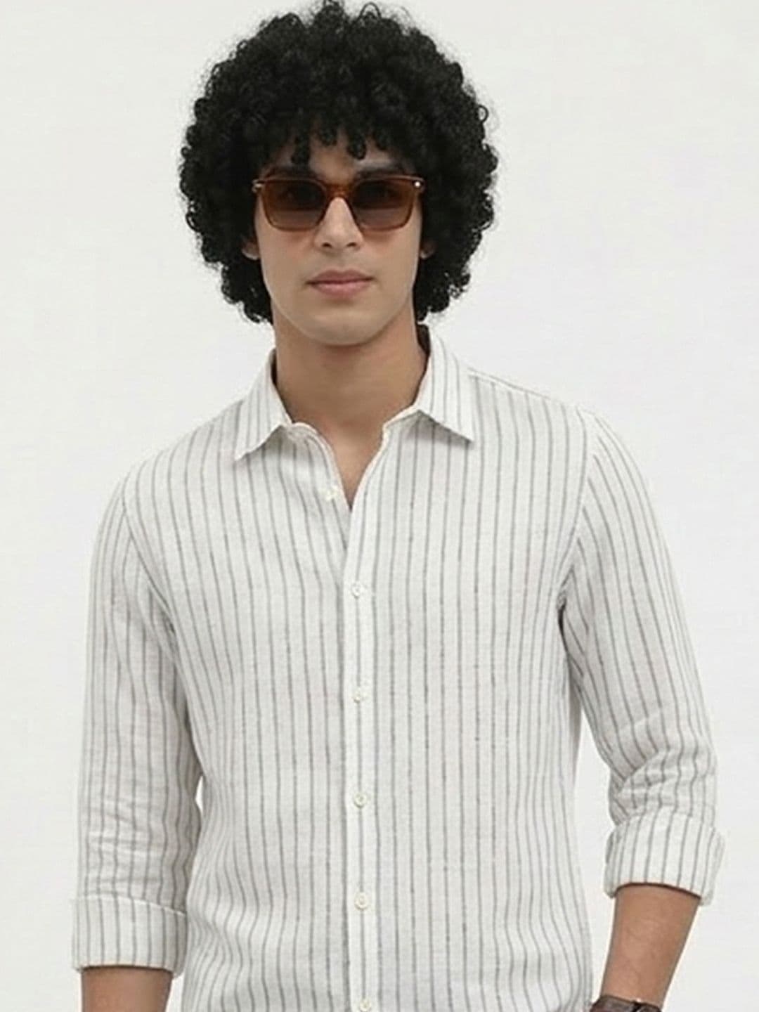 Roadster Life Co.Cotton Linen Striped Shirt - view 1