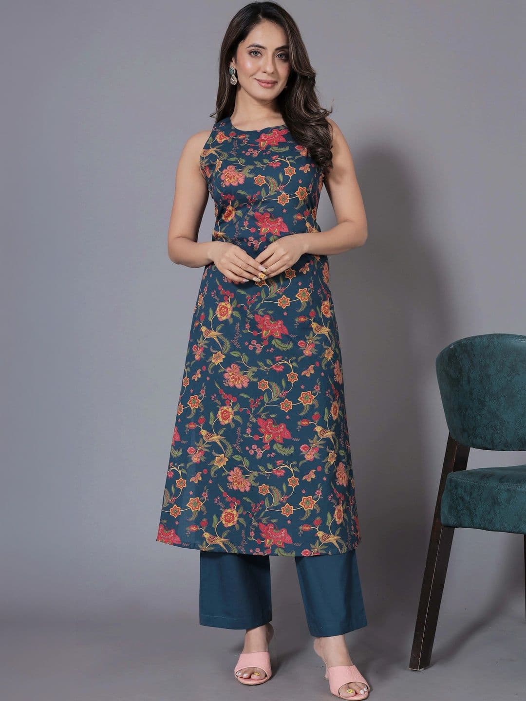 all about you Women Floral Printed Regular Kurta with Palazzos - view 1