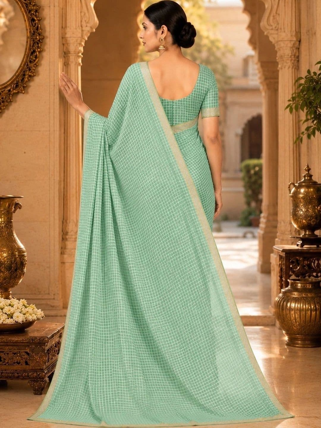 Fashion Mantra Poly Georgette Fusion Saree thumbnail 2