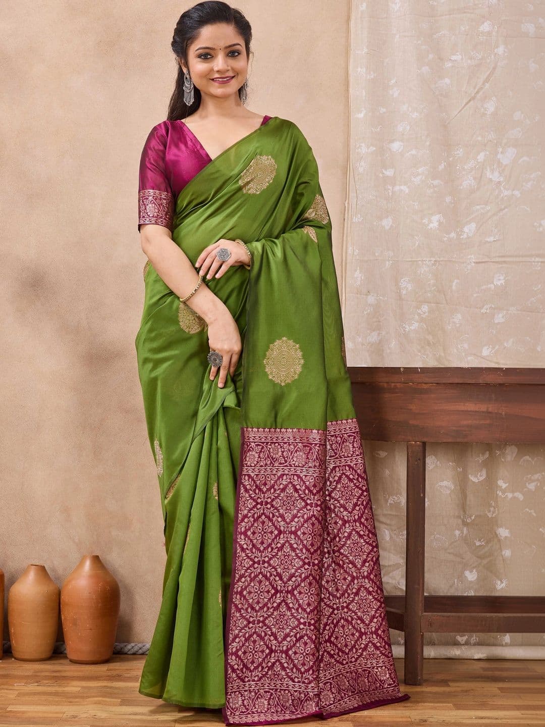 Mitera Woven Design Zari Art Silk Saree - view 1