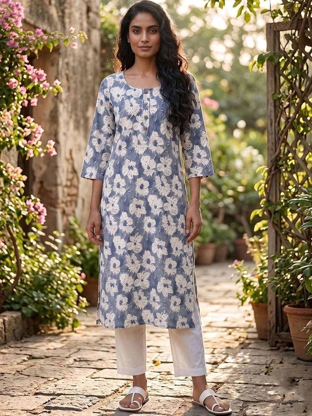 KALINI Women Floral Printed Floral Kurta - view 1