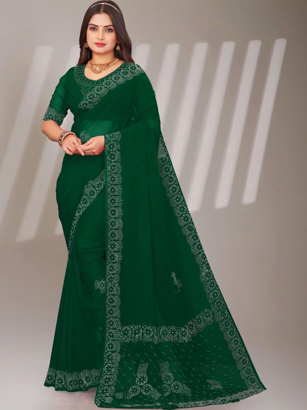 Textile Mantra Poly Chiffon Saree - view 1