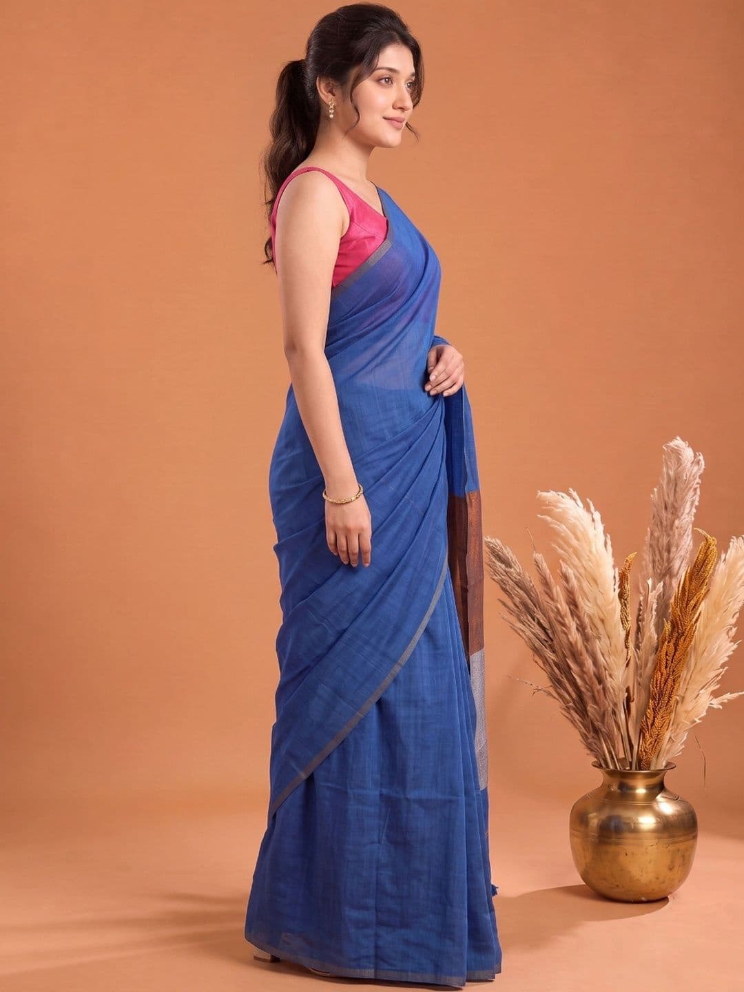 KALINI Zari Pure Cotton Saree thumbnail 4