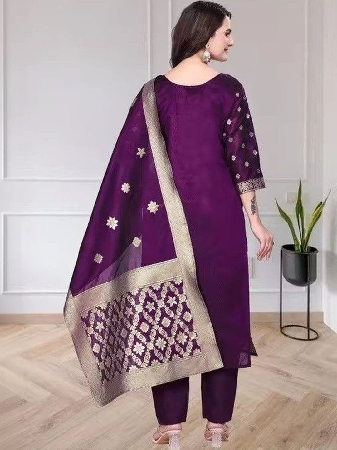 kantuba Art Silk Unstitched Dress Material thumbnail 4