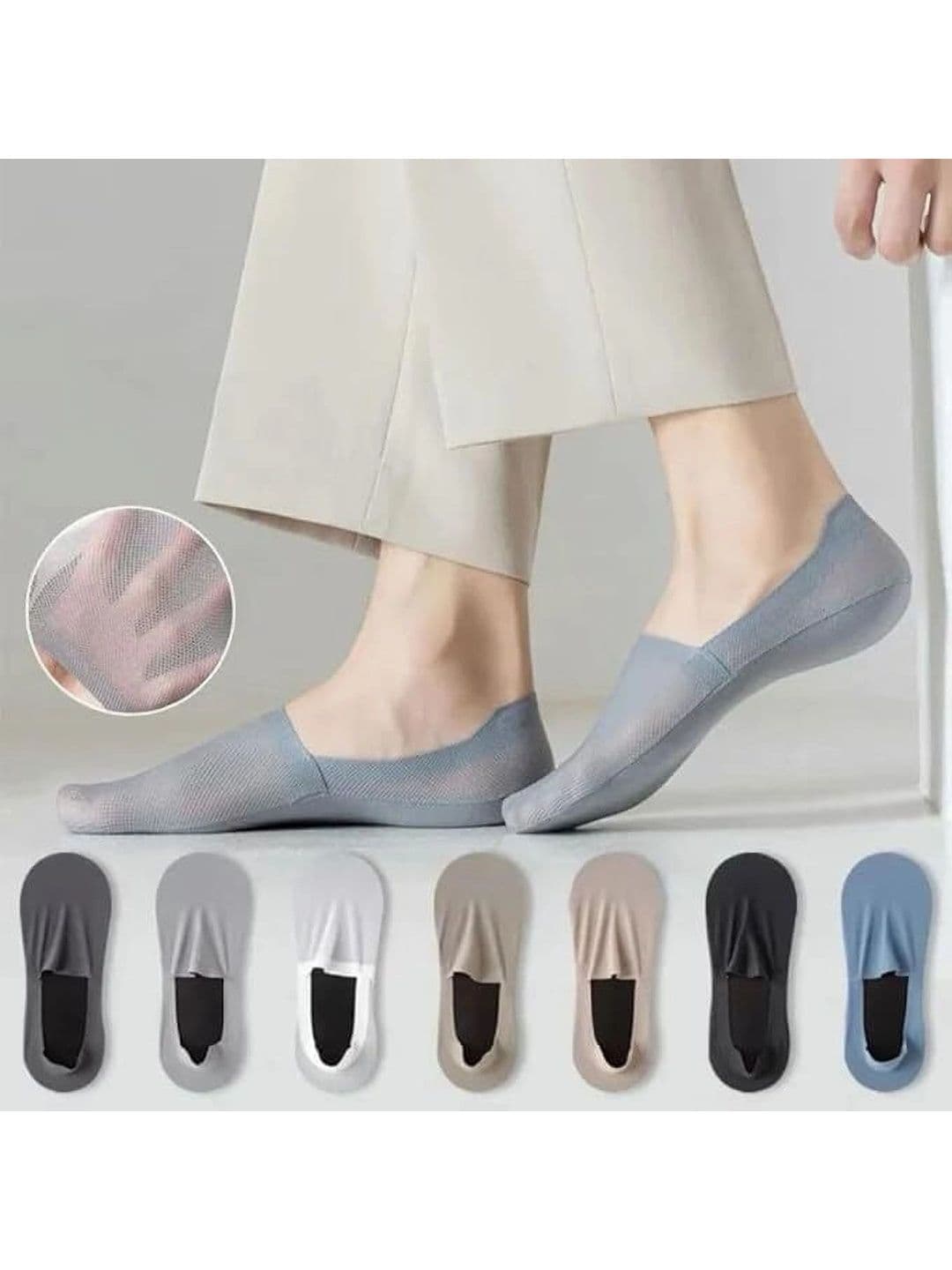 REDCARP Men Pack of 7 Cotton Shoe Liners Socks thumbnail 5