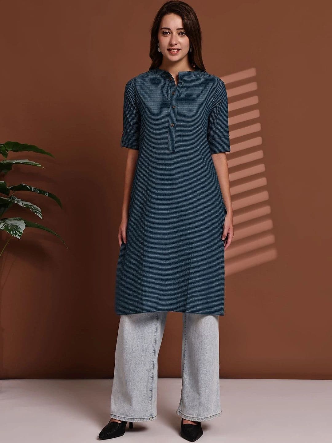 KALINI Women Striped Kurta - view 1