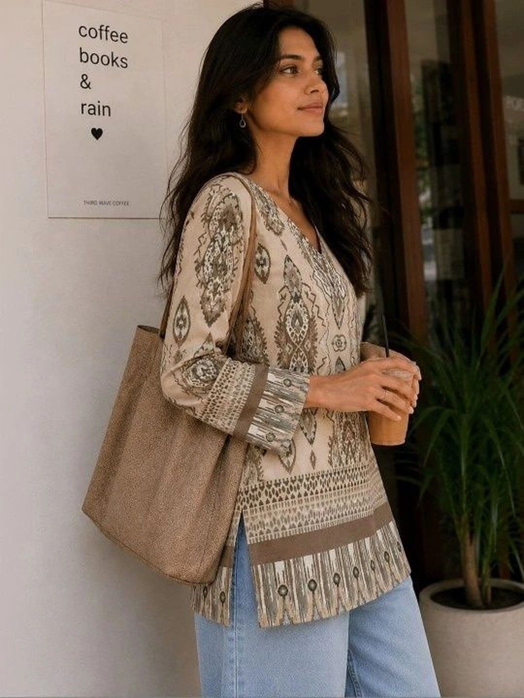 HOUSE OF MIRA Women Ethnic Motifs Printed Kurta thumbnail 4