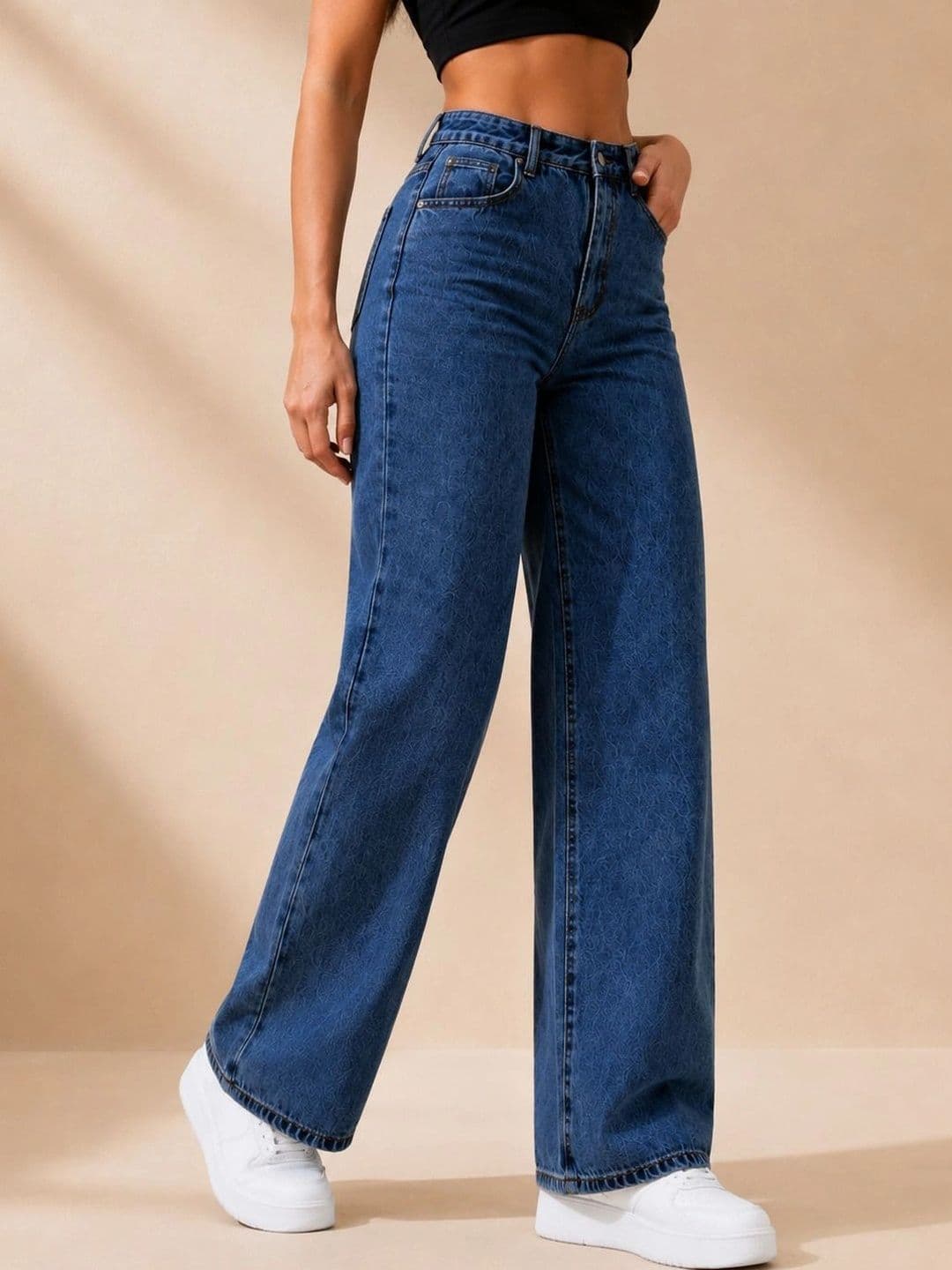 Veltick Women Straight Fit High-Rise Stretchable Jeans thumbnail 4