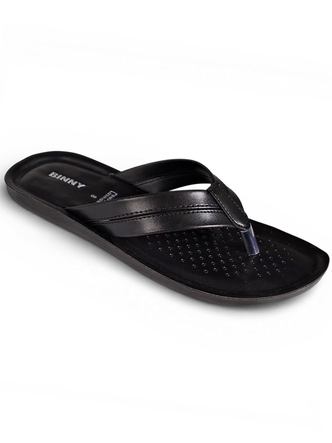 Binny Men Leather Comfort Open Toe Thong Sandals With Cushioned Footbed thumbnail 3