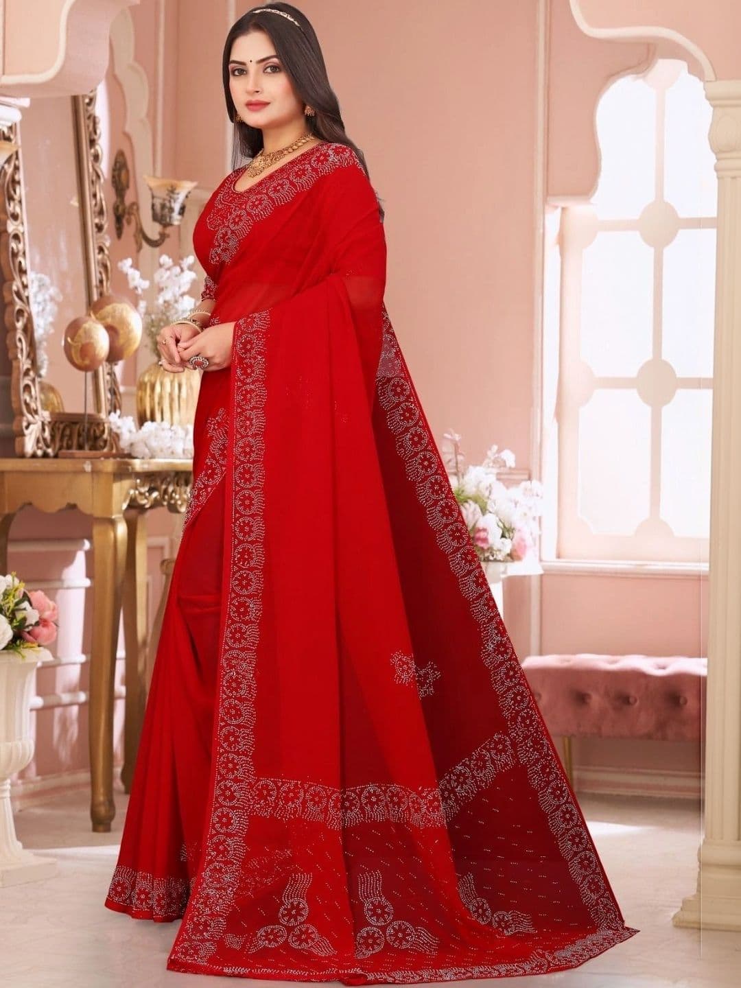 Fashion Mantra Poly Chiffon Saree thumbnail 2