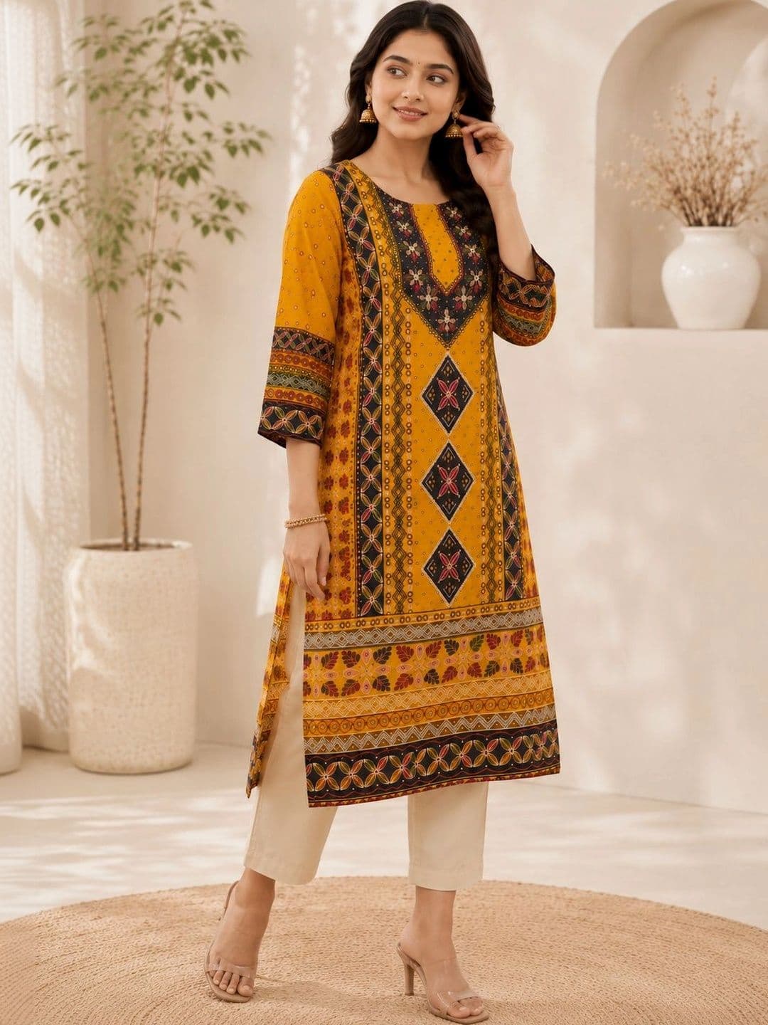 Anouk Women Ethnic Motifs Printed Indie Prints Kurta thumbnail 5