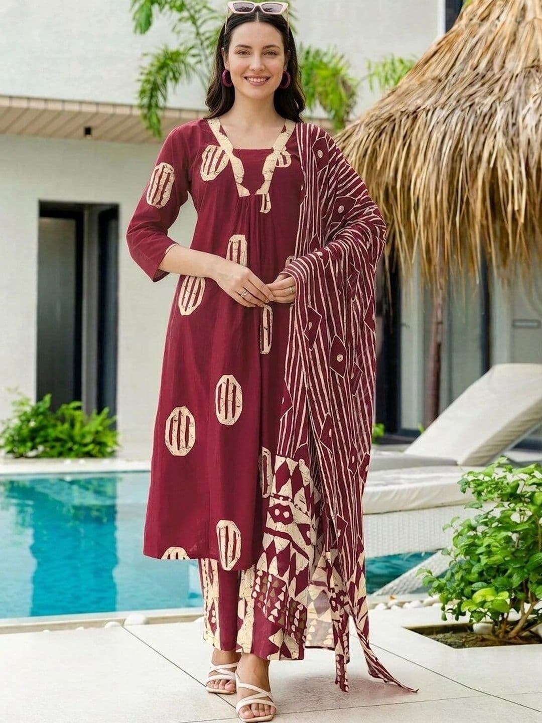 MATMA FASHION Women Ethnic Motifs Printed Regular Kurta with Palazzos & With Dupatta thumbnail 3