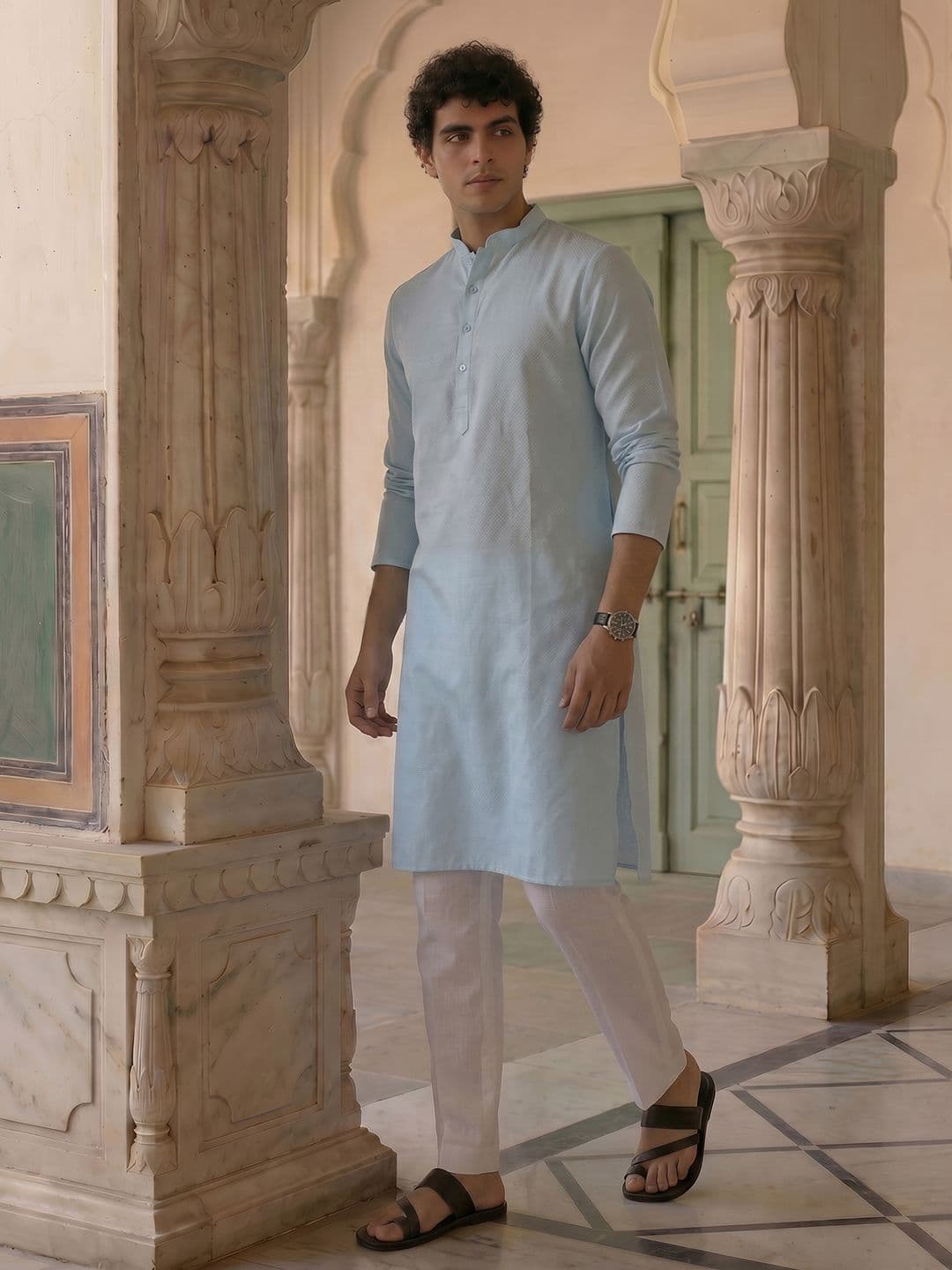 Anouk Self Design Textured Kurta thumbnail 6