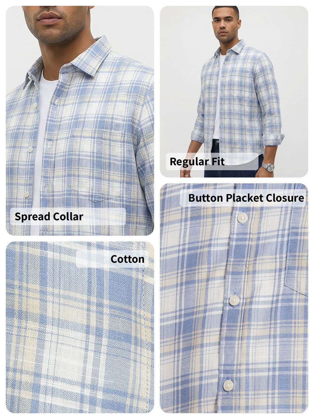 Roadster Life Co.Cotton Linen Checked Shirt thumbnail 2