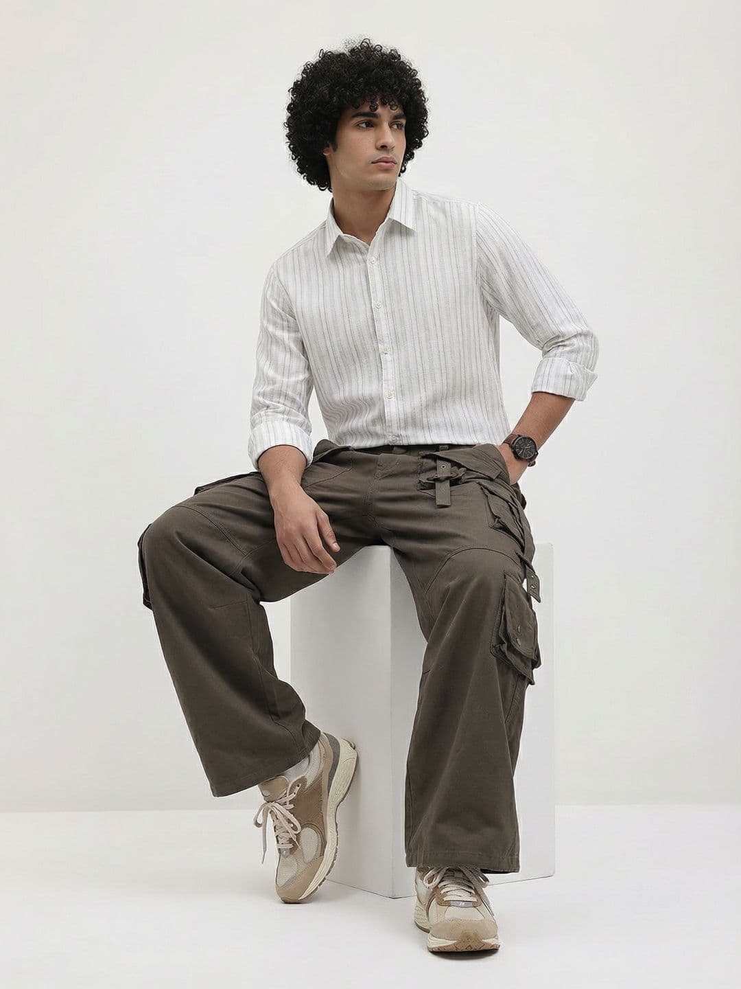 Roadster Life Co.Cotton Linen Striped Shirt thumbnail 5