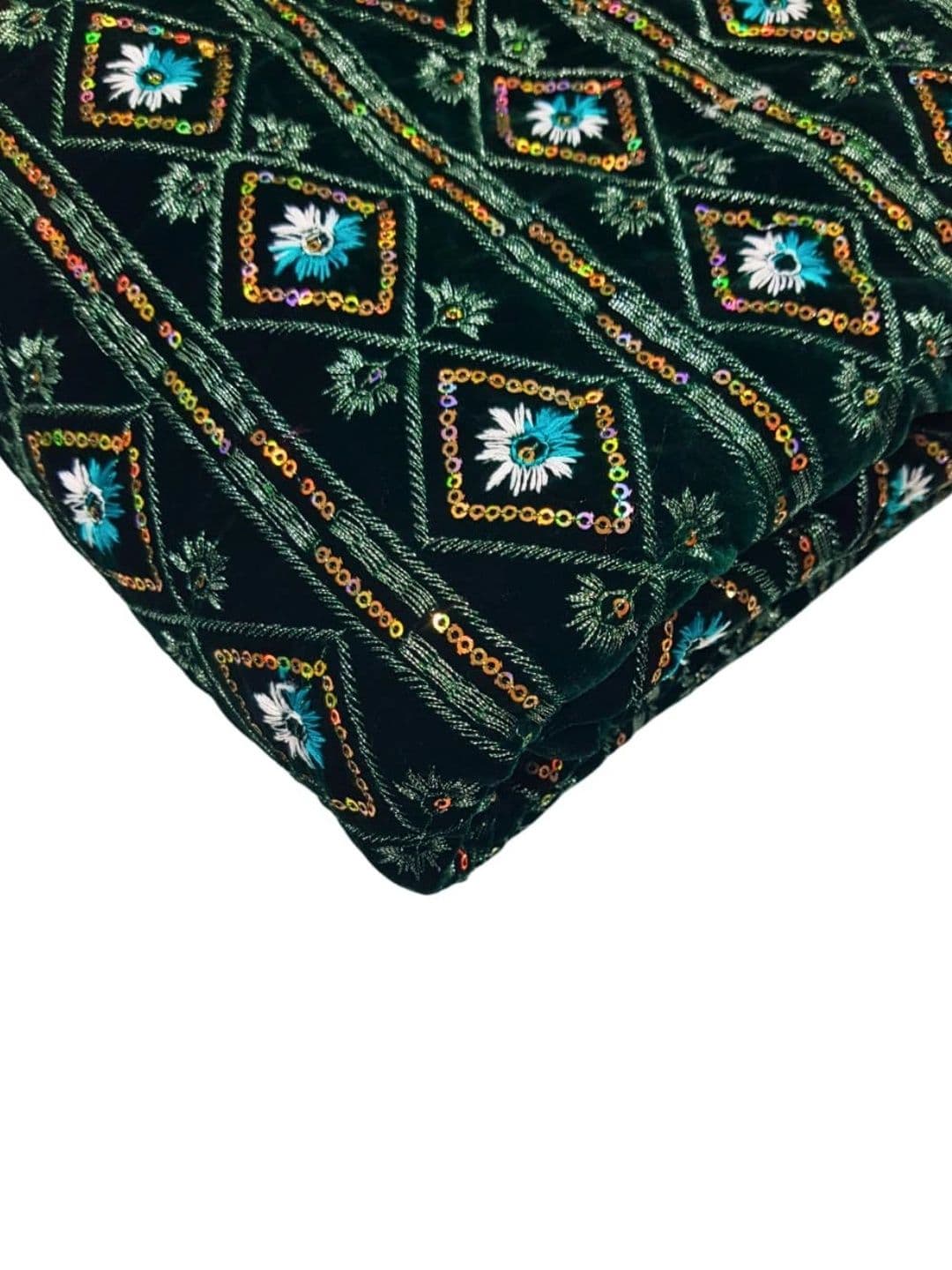 SEG Embroidered Velvet Unstitched Dress Material - view 1