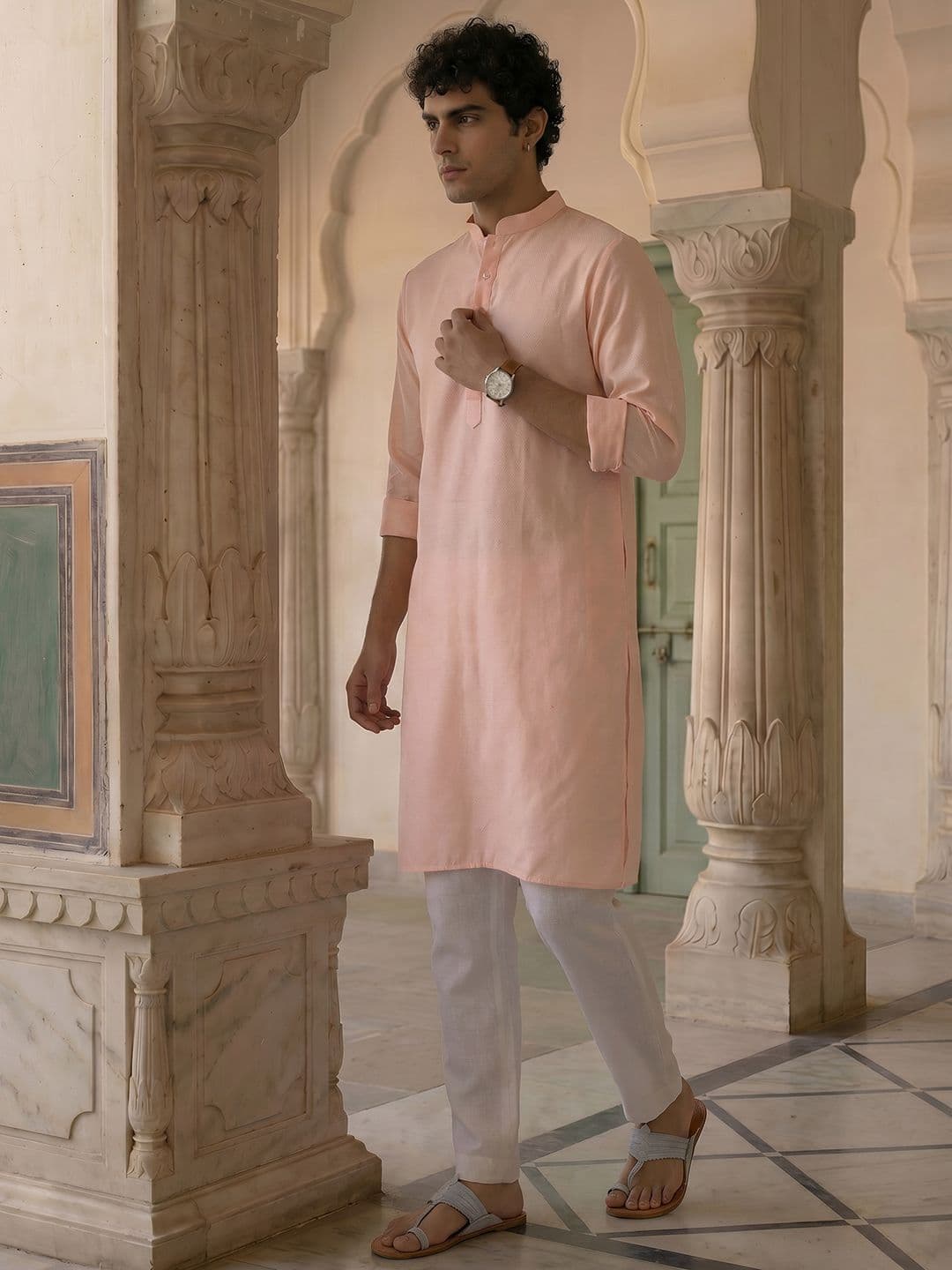 Anouk Self Design Textured Kurta thumbnail 3