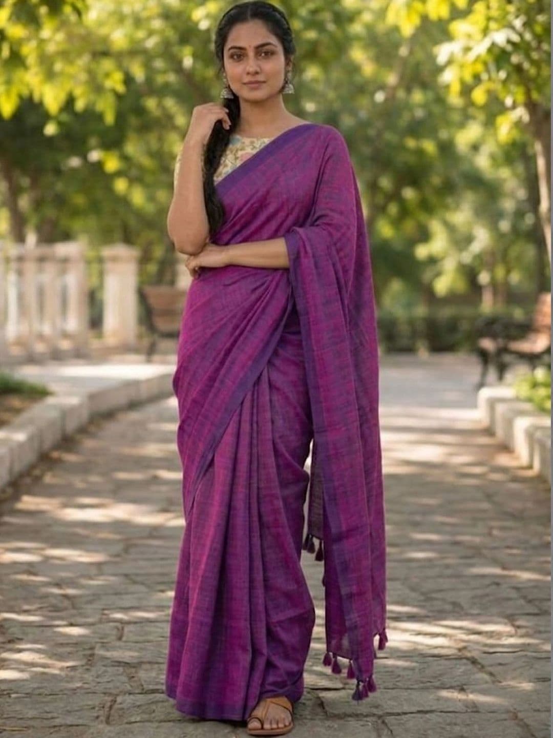 DEVATVAM Pure Cotton Saree - view 1