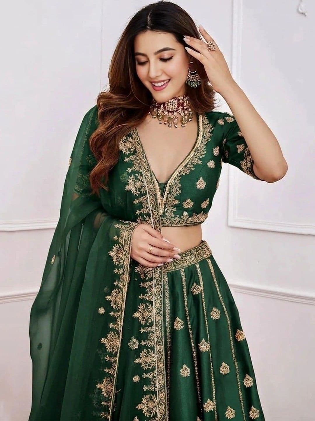 RUNAYA NX Embroidered Ready to Wear Lehenga & Unstitched Blouse With Dupatta thumbnail 3