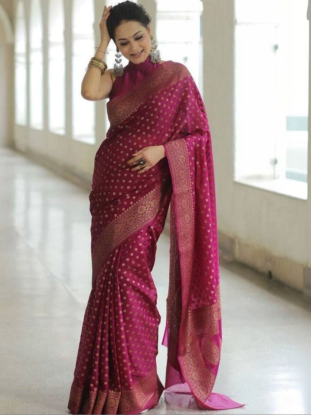 revika Woven Design Zari Art Silk Designer Kanjeevaram Saree - view 1