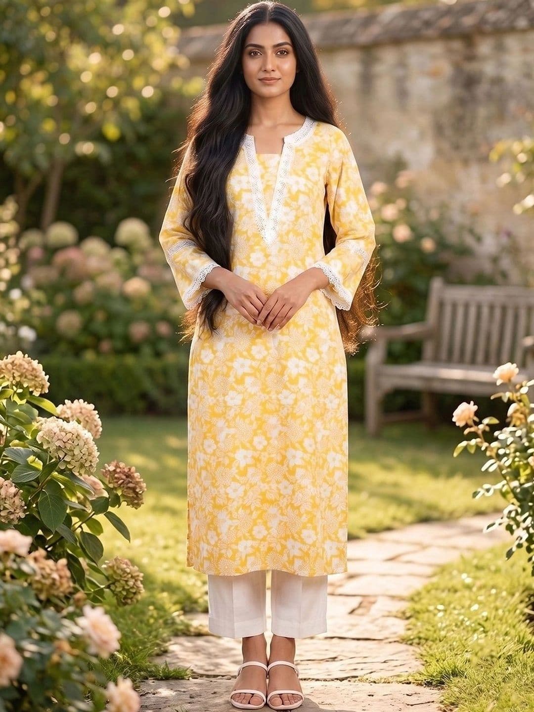 KALINI Women Floral Printed Floral Kurta - view 1