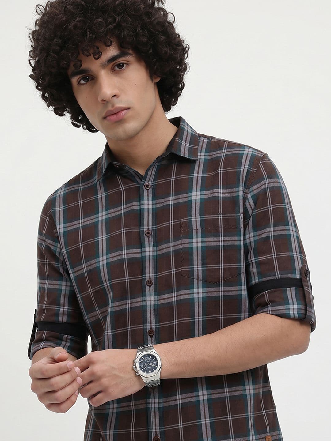 Roadster Life Co. Soft Touch Twill Plaid Casual Shirt - view 1