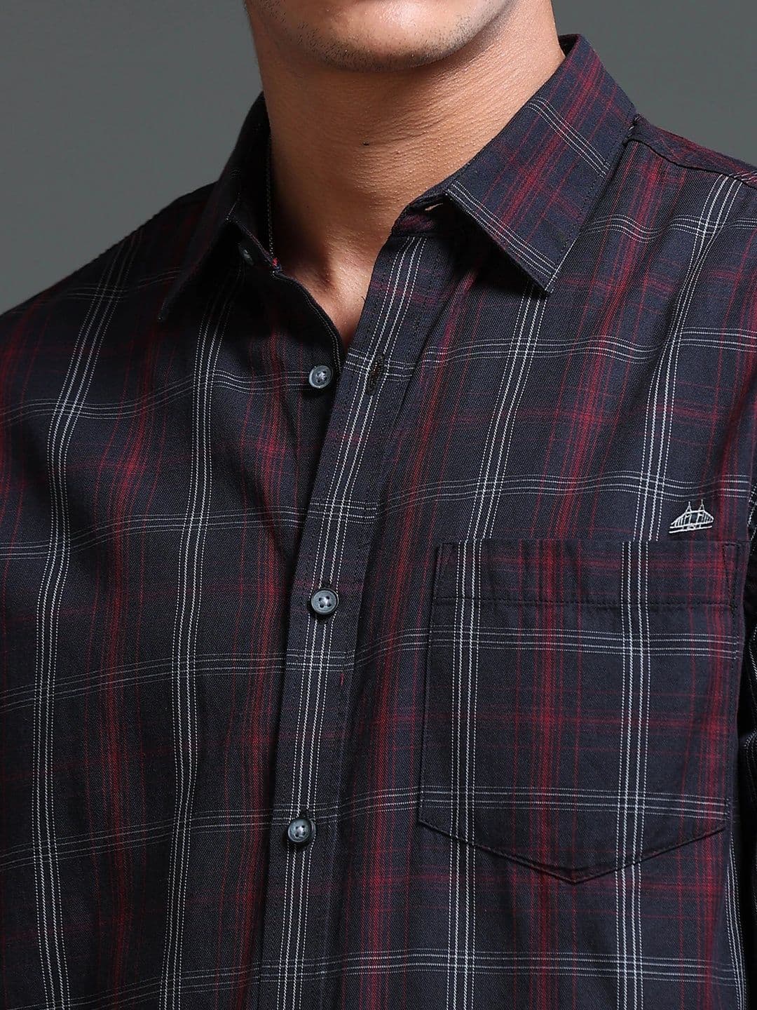 British Club Men Smart Slim Fit Tartan Checks Checked Casual Shirt thumbnail 4
