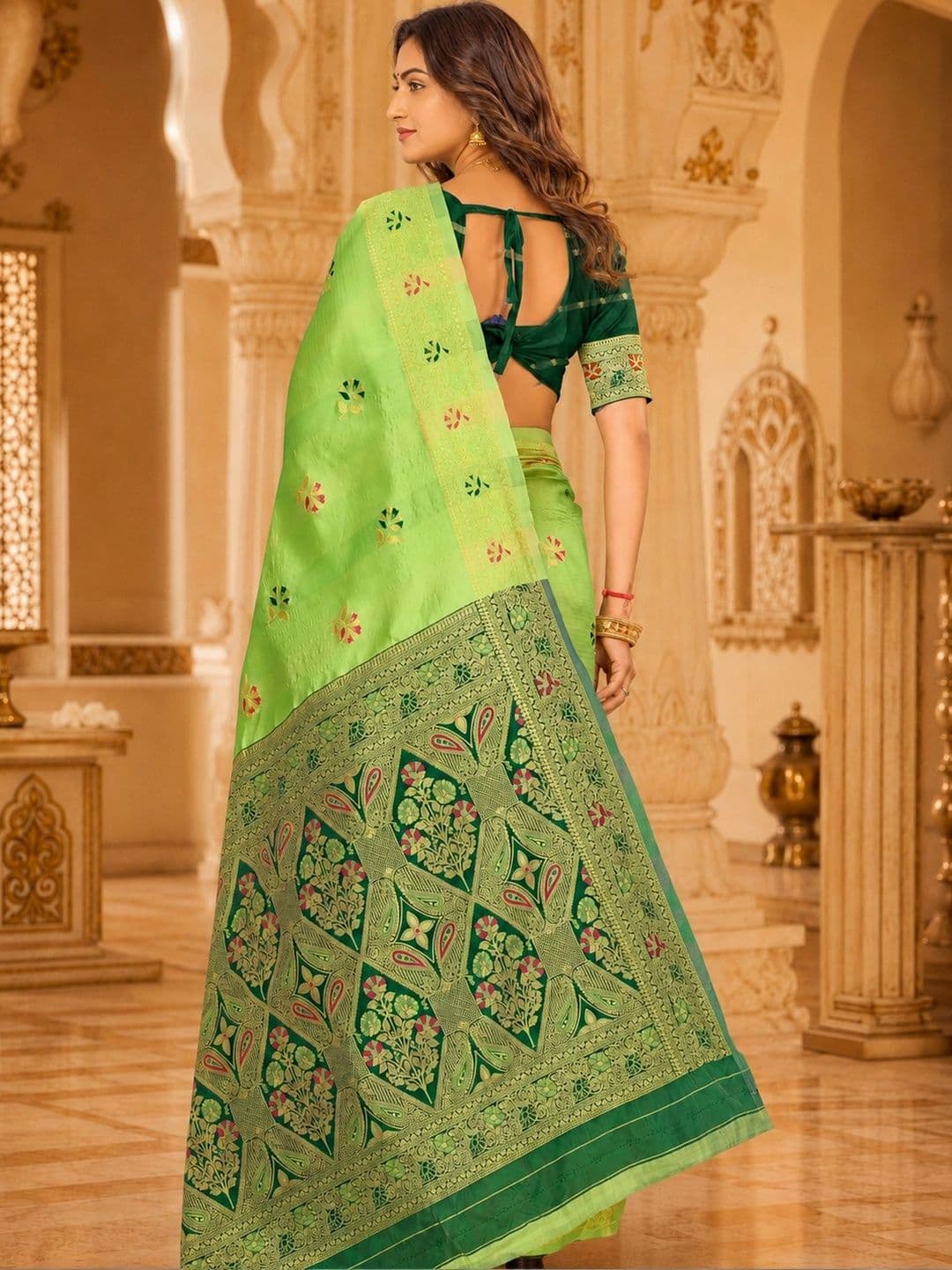 Dimaxi Vastra Woven Design Zari Silk Blend Kota Saree thumbnail 5