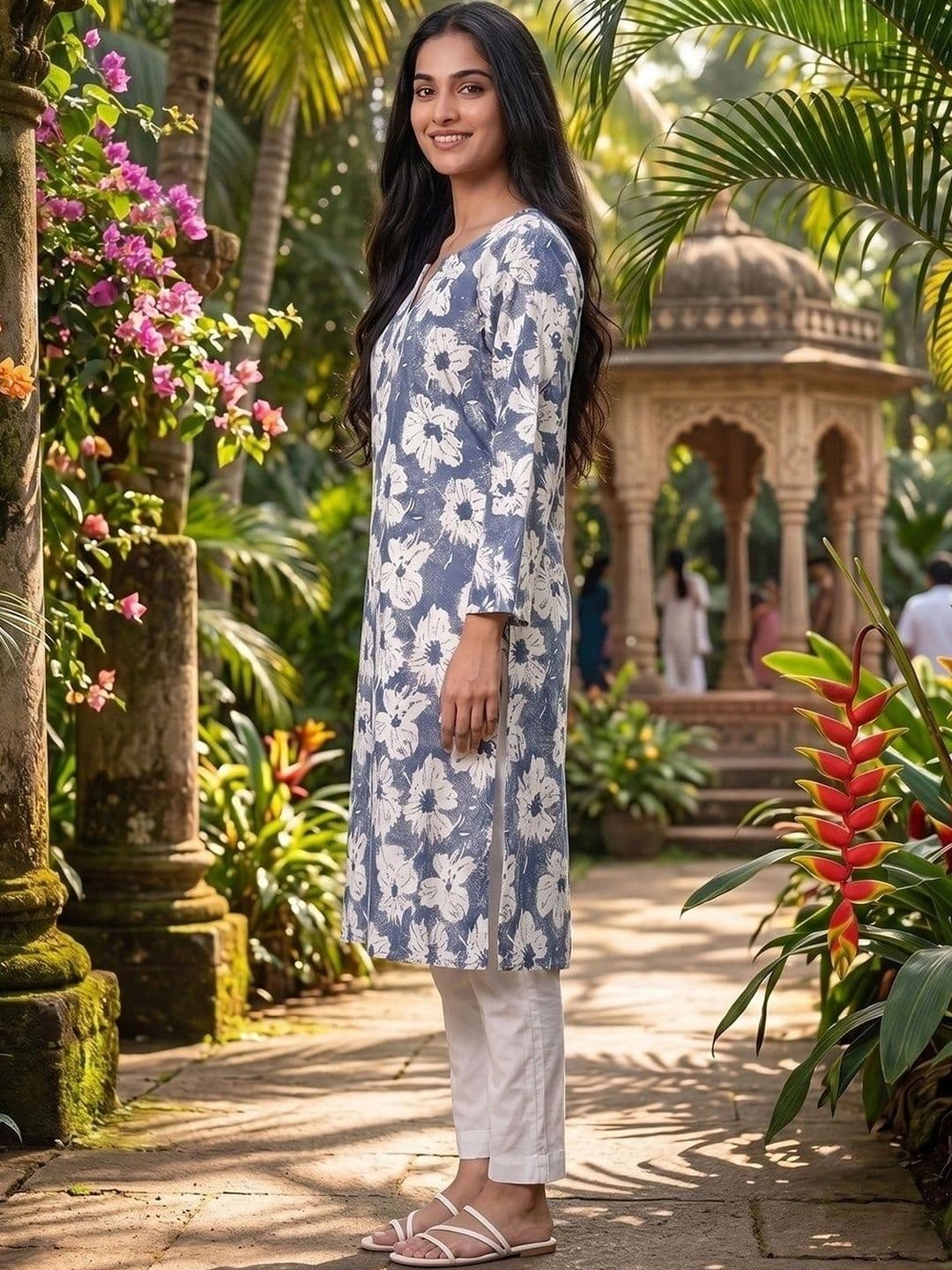 KALINI Women Floral Printed Floral Kurta thumbnail 6