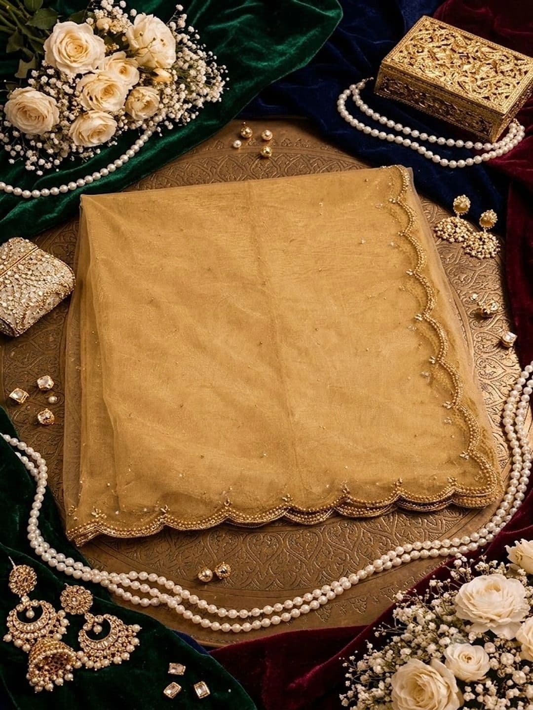 SAHINA DUPATTA Dupatta with Beads and Stones thumbnail 3