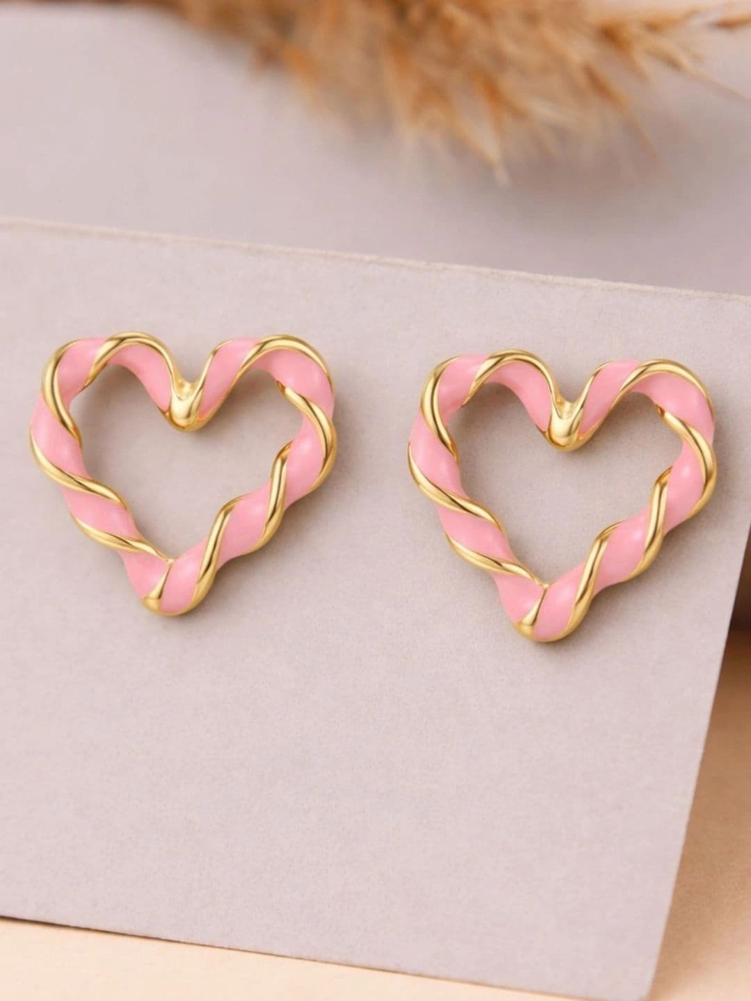 URVAA Heart Shaped Studs Earrings - view 1