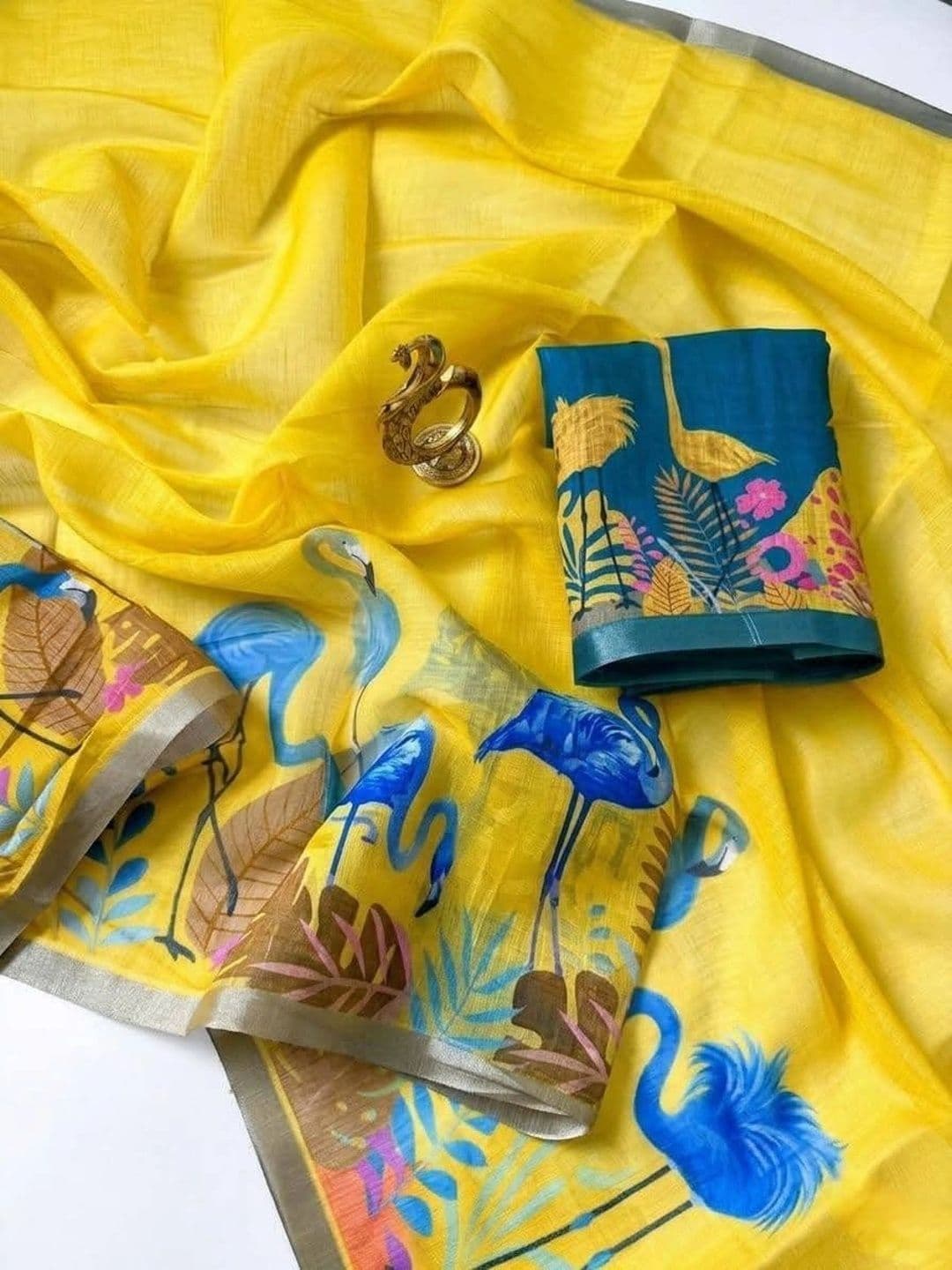Fashion Mantra Linen Blend Saree thumbnail 2