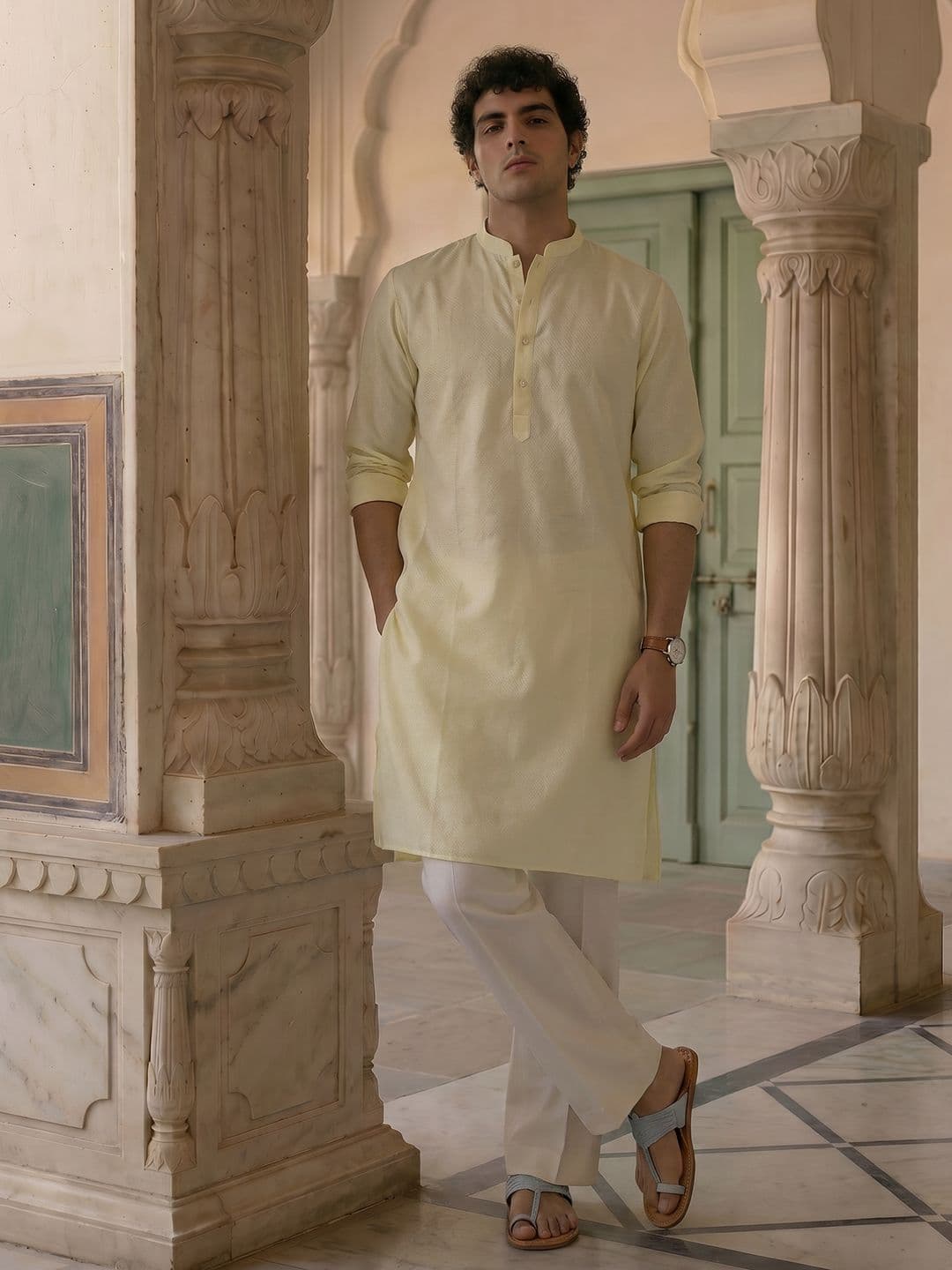 Anouk Self Design Textured Kurta thumbnail 2
