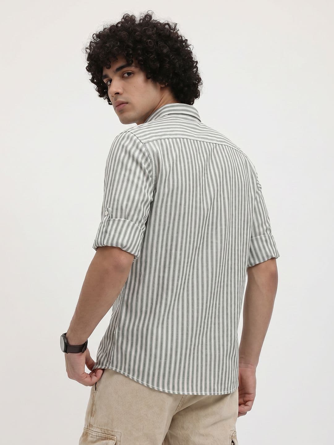 Roadster Life Co. Soft Touch Striped Casual Shirt thumbnail 4