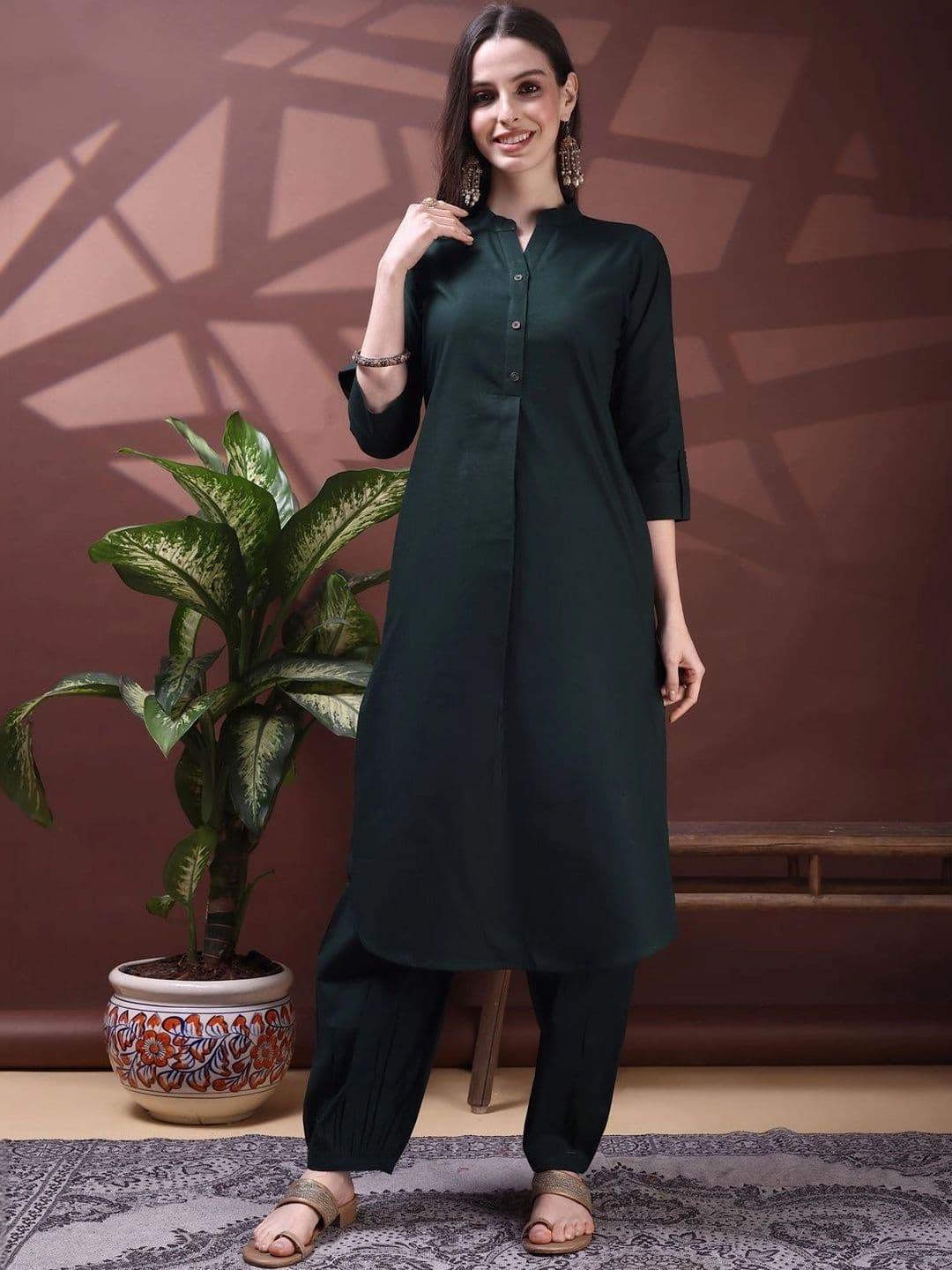 Berrylicious Women Regular Pure Cotton Kurta with Trousers - view 1