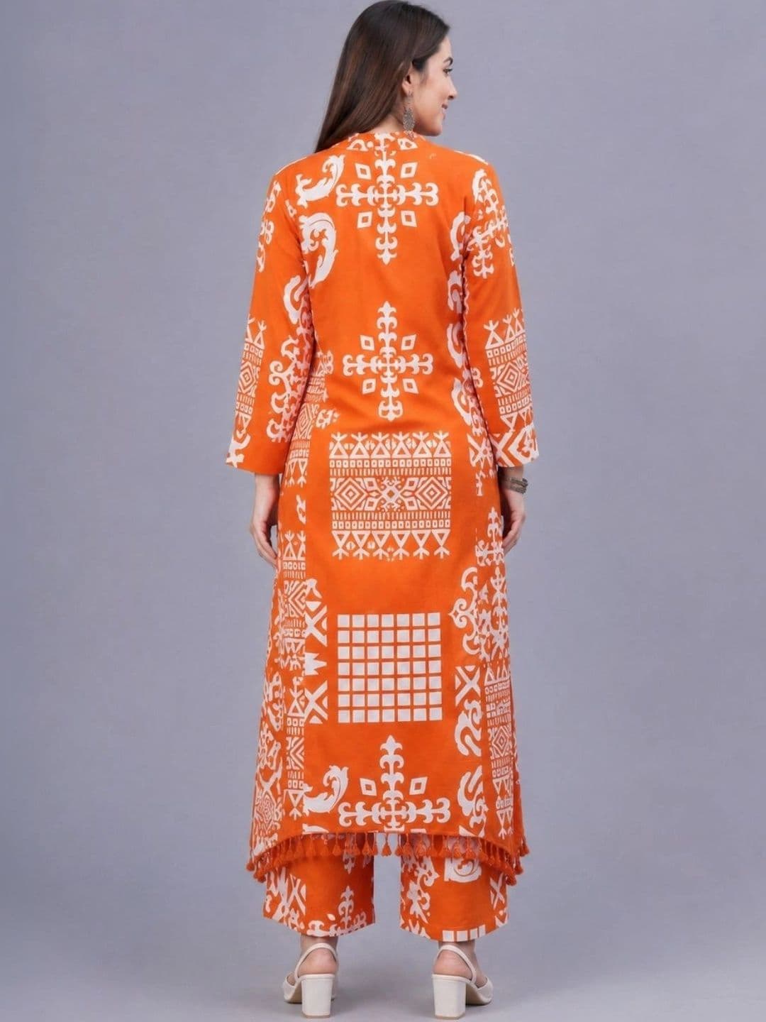 Amayra Women Ethnic Motifs Printed Regular Pure Cotton Kurta with Trousers thumbnail 4