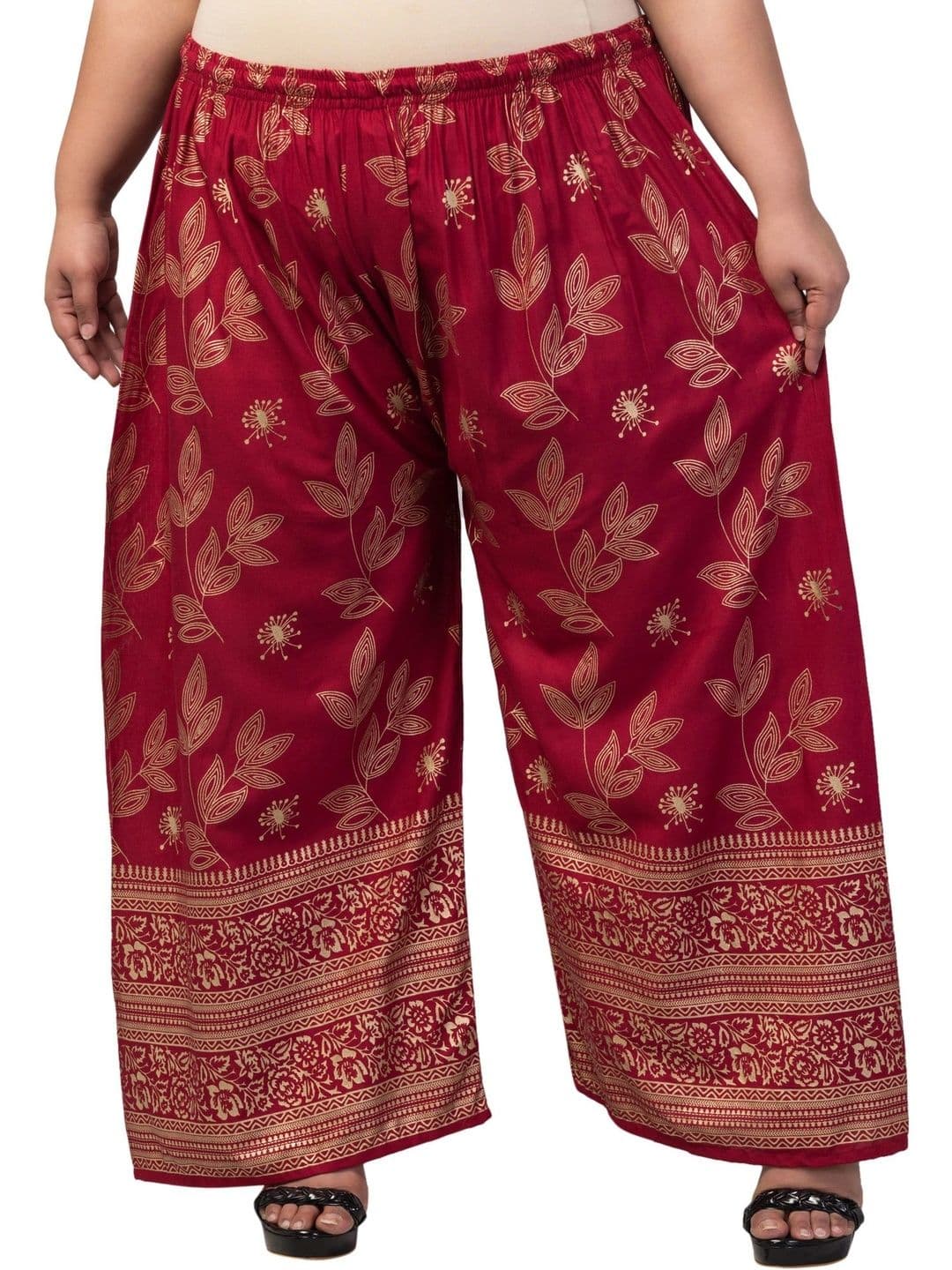 VIZCON Women Ethnic Motifs Printed Knitted Ethnic Palazzos - view 1