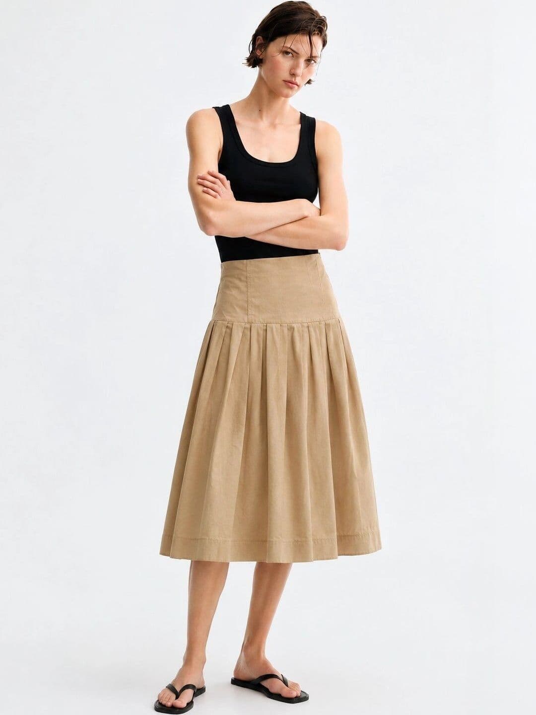 BAESD Women Pure Cotton Midi A-Line Skirt thumbnail 5