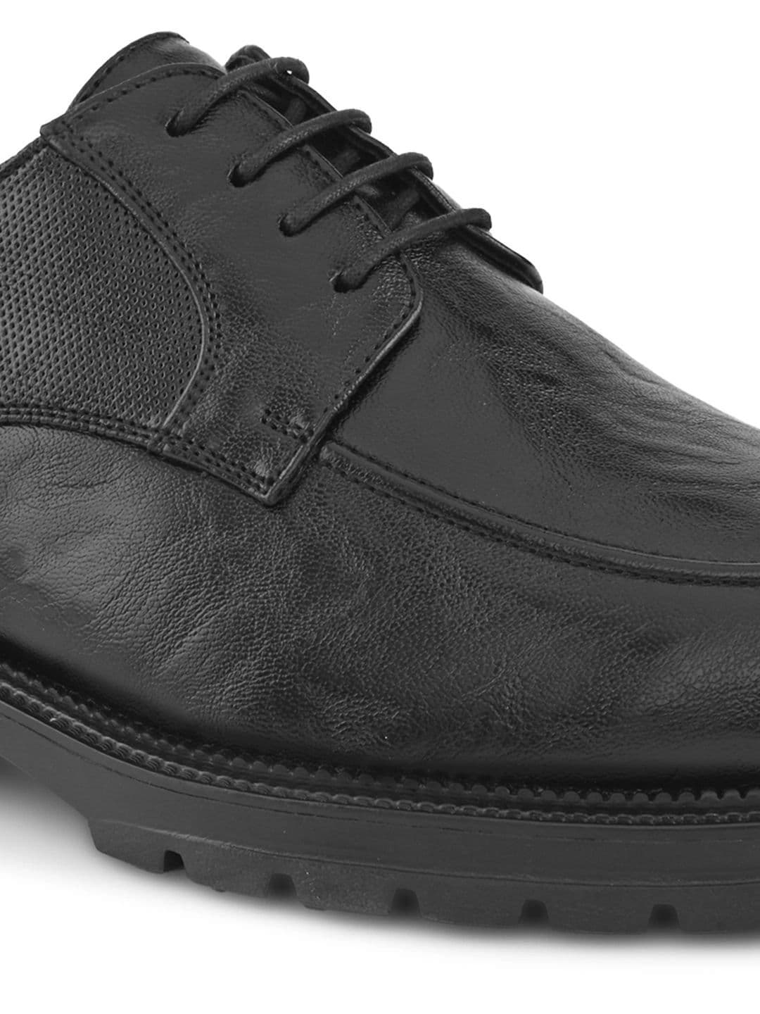 House of Pataudi Men Textured Formal  Derbys thumbnail 2