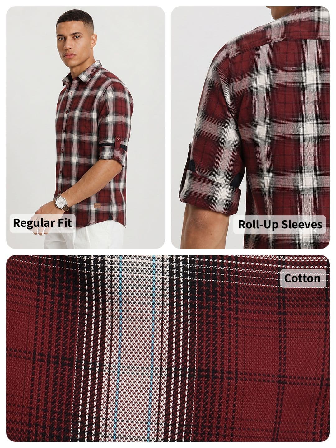 Roadster Life Co. Textured Weave Checked Shirt thumbnail 6