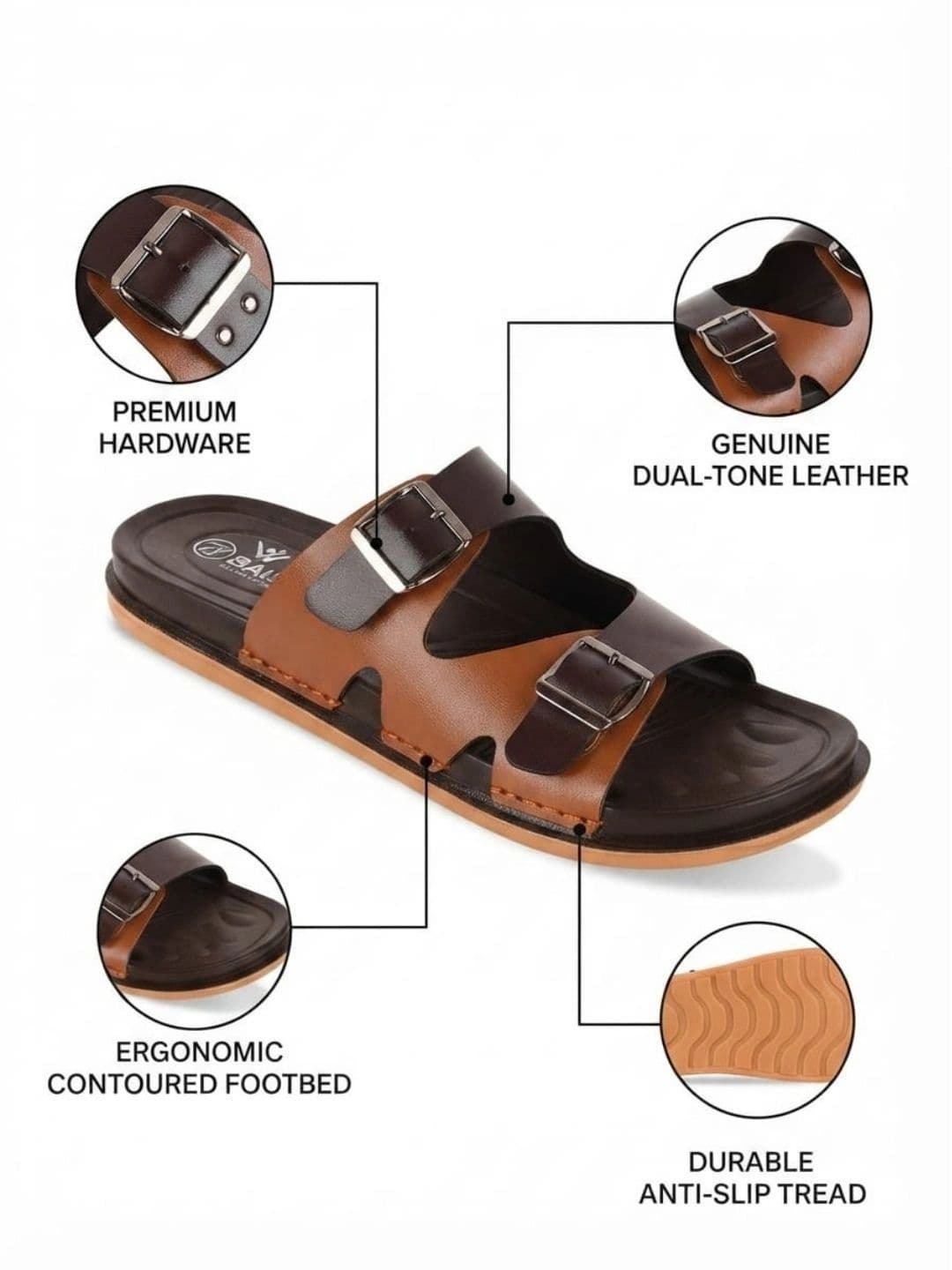 Trump Men PU Comfort Sandals thumbnail 4
