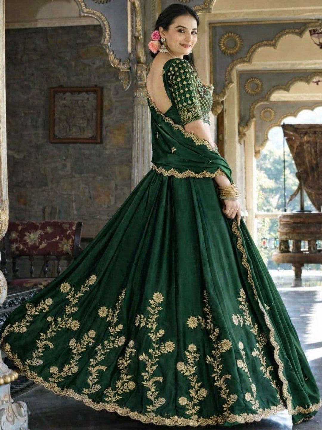 RUNAYA NX Embroidered Ready to Wear Lehenga & Unstitched Blouse With Dupatta thumbnail 2